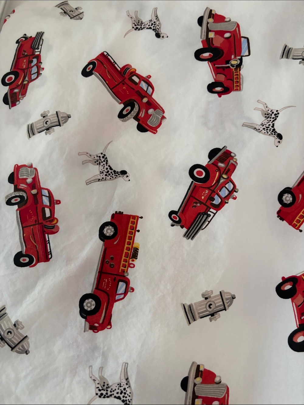 Kids Red Fire Truck Print Cotton Bedding Fitted sheet
